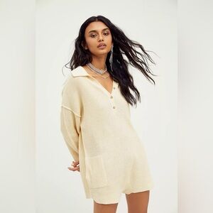 NWOT Free People Beach Picnic Sweater Vanilla Romper S